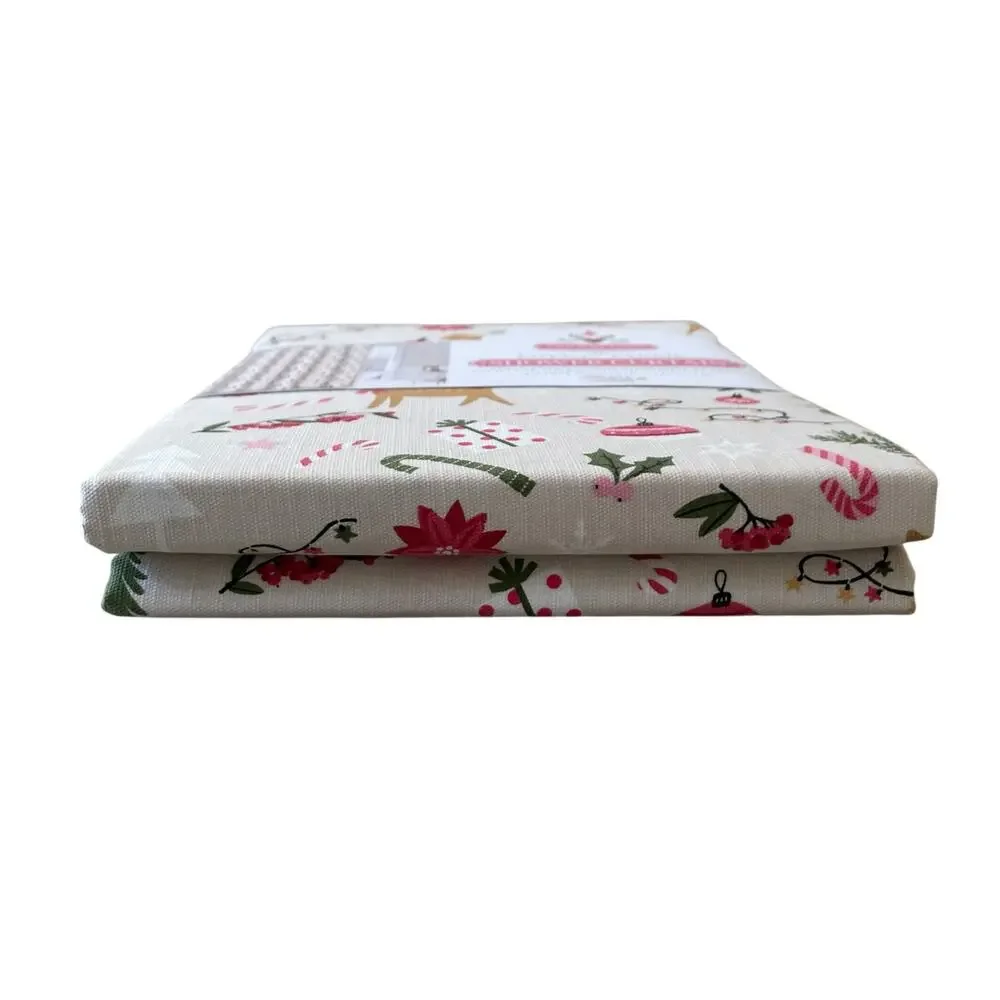 Twilight Town Christmas Fabric Shower Curtain Pop of Color Holiday 72x72 NEW